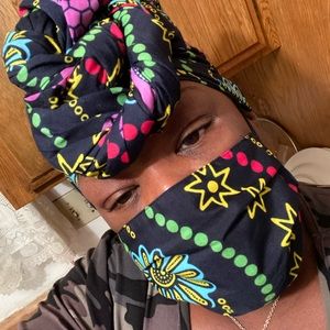 Matching head wrap $ mask sets